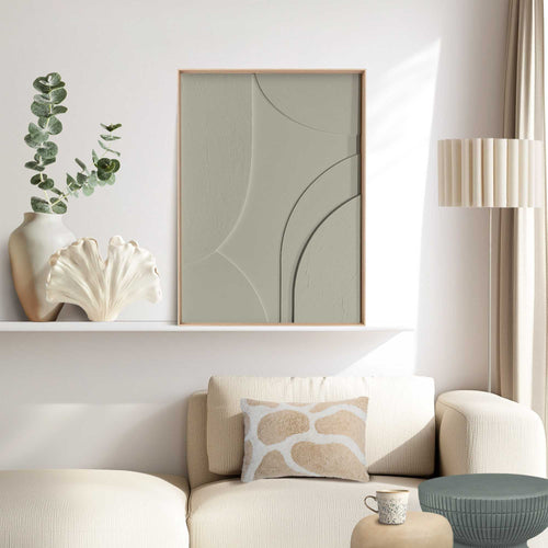 Reinders Terrace Sage Green schilderij 3d art -  groen - woonkamer - 70x50cm