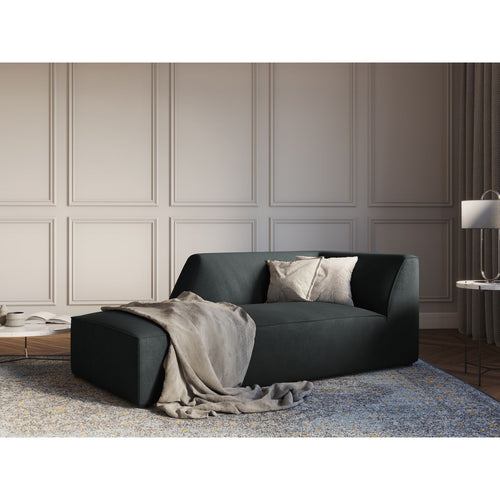 Cosmopolitan Design - Linker meridiaan Siena ribfluwelen zwart - 181x93x69cm