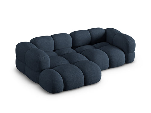 Cosmopolitan Design linker hoekbank Loretto 3-zits, structurele stof donkerblauw - 147x250x68cm