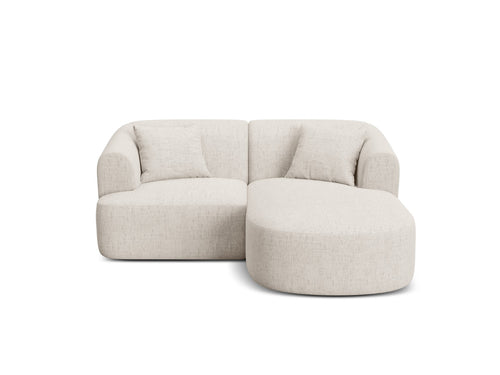 Cosmopolitan Design Modulaire hoekbank rechts Campi 3-zits, structurele stof lichtbeige - 156x180x70cm