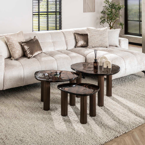 Giga Meubel Salontafel Eclipse - Koper Glas - 62x45x40cm - vtwonen shop