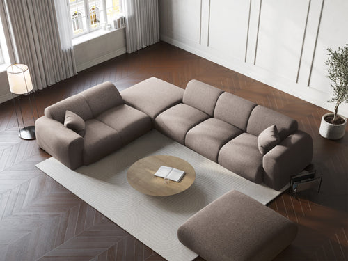 Cosmopolitan Design linker hoekbank Nolio 4-zits, chenille, beige - 250x315x72cm