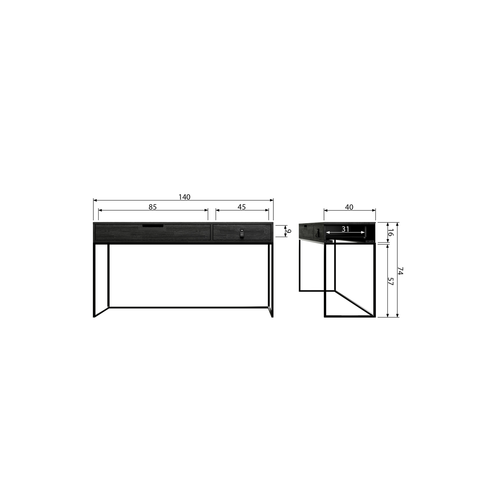 WOOOD dressoir Silas - Essen - Blacknight - 74x140x40 - vtwonen shop