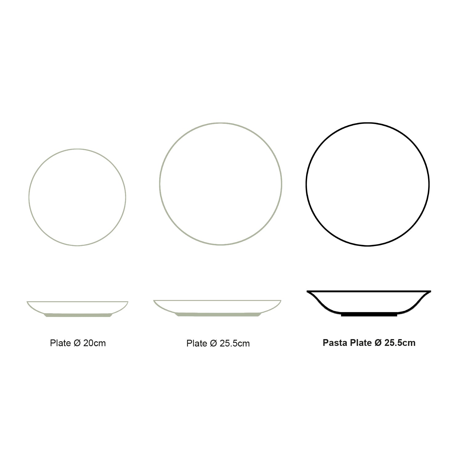 Vidi Sapore Pastaborden 6 Stuks - Diepe Borden 22 Cm - Serviesset 6 Peroons Bordenset 6 Persoons Saliegroen