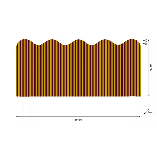 Gestoffeerd hoofdbord met golvende vorm 160x73,5 cm