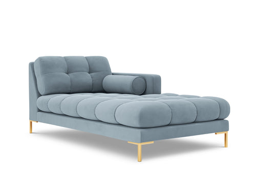 Cosmopolitan Design rechter chaise longue Bali flueel, lichtblauw - 185x102x75cm