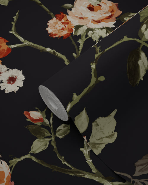 Origin Wallcoverings behang bloemen zwart - 53 cm x 10,05 m - 347431 - vtwonen shop