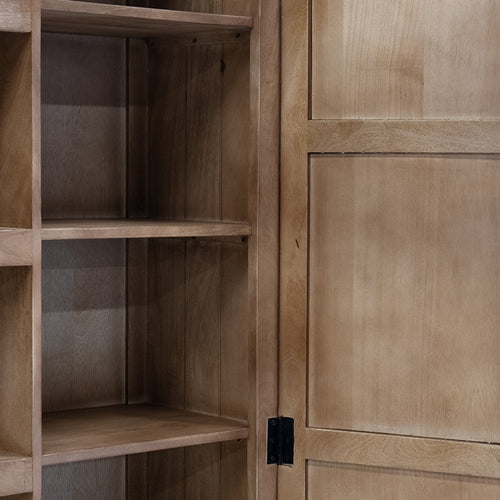 Giga Meubel Wandkast Tobi - Mangohout - Naturel - 140x40x210cm - vtwonen shop