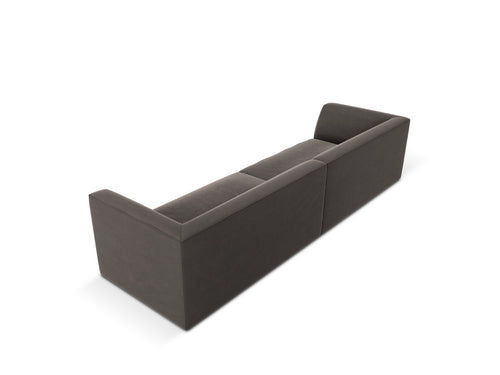 Micadoni Bank Ruby 4-zits, flueel, donkergrijs - 93x302x69cm