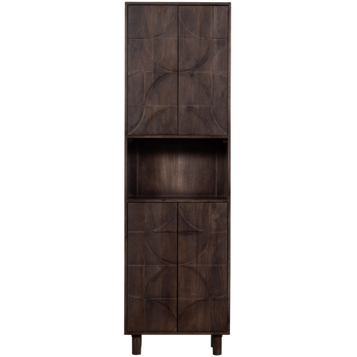 WOOOD 4-deurs opbergkast Draw - Mangohout - Walnoot - 200x60x40 - vtwonen shop