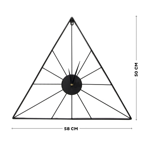 Art for the Home Klok - Luxe Zwarte Driehoek Hangende Klok - 58cm x 50 cm - vtwonen shop