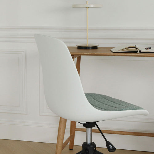 Nolon Nout-Liv Bureaustoel Wit - Zacht Groen Kussen - Zwart Onderstel