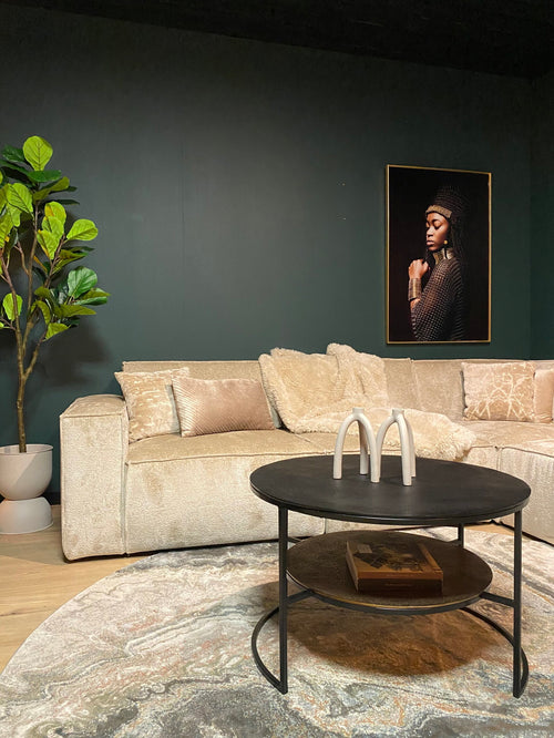 StarFurn Salontafel Lecia - Rond Goud Metaal - 80x80x50cm