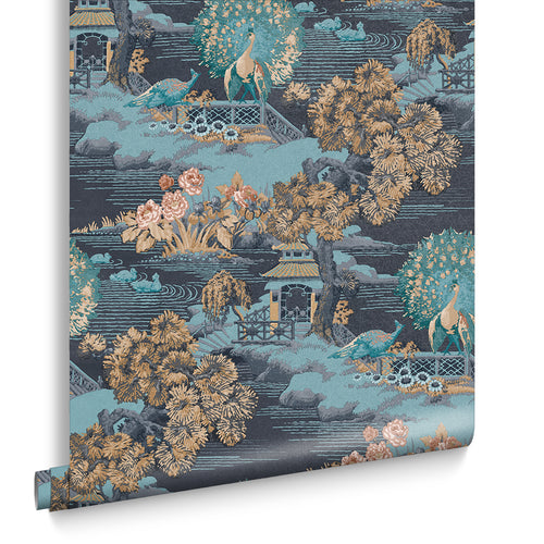 Graham & Brown Vliesbehang - Edo Toile Navy - 10mx52cm