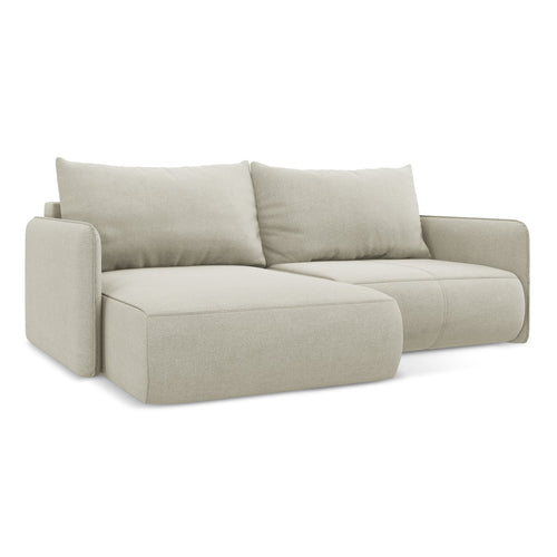 LaMiaSofa hoekbank links Palermo - textuurstof - lichtbeige - 207x148x86
