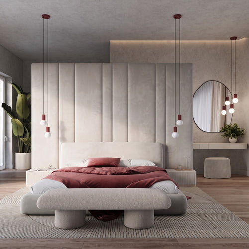 Sollux Lighting Hanglamp HALO 2P bordeaux - 15x15x120cm
