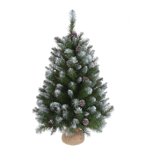 Triumph Tree Kunstkerstboom in Jute - Kunst Kerstboom H90 x Ø71 cm - met Sneeuw - Frosted Green