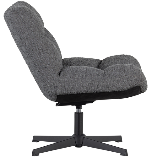 WOOOD draaibare fauteuil Vinny - Boucle - Antraciet - 80x75x75 - vtwonen shop