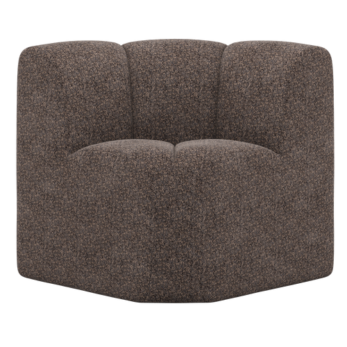WOOOD eetbankje hoek met rugleuning Mojo - Wollig - Bruin - 83x83x83