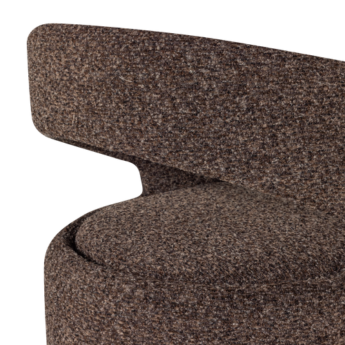 WOOOD eetkamerstoel grove Lanor - Bouclé - Donkerbruin - 76x58x57