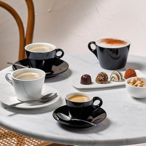 Bonbistro - Schotel 15,5cm voor kop 16cl en kop 20,5cl wit Barista - Set van 6