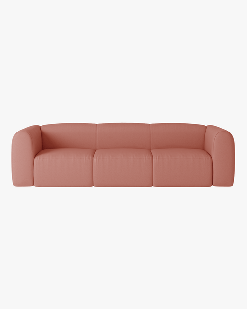 noo.ma Flom 3-zits slaapbank - Pink Clay, 140x200 uitschuifbaar bed, HR-schuim en spiraalveren