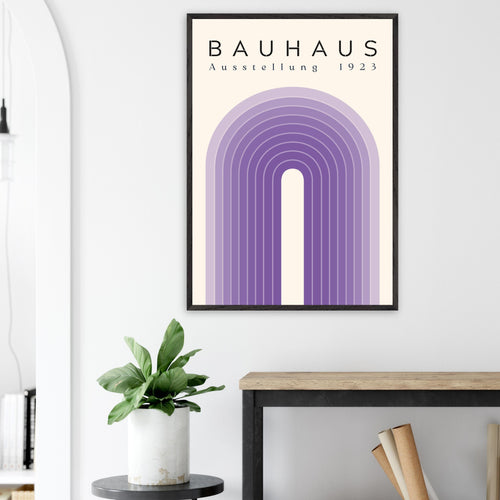 Artfulprints Poster Bauhaus - Purple rainbow   - 30x40 cm - Paars