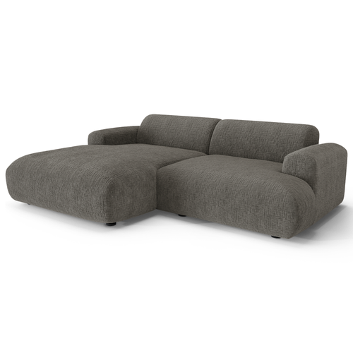 Sia Home - Hoekbanken links MYRA - Fluweel met patroon - Grijs - 266cm