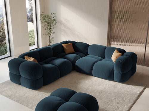 Cosmopolitan Design Hoekbank Loretto 4-zits, flueel diepe olie - 250x250x68cm