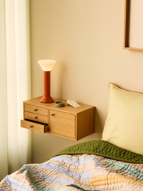 Hübsch draagbare lamp Flash - glas/ijzer - ø14xh30cm, led, 3w