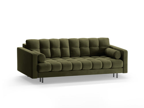 Cosmopolitan Design Slaapbank met opbergdoos Bali 3-zits, flueel groente - 84x222x105cm