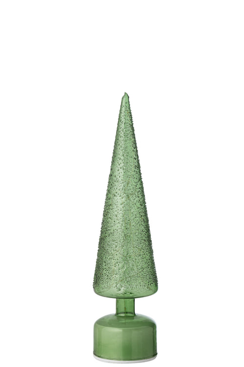 J-Line decoratie kerstboom Draaiend - glas - wit/transparant - large - LED lichtjes - vtwonen shop