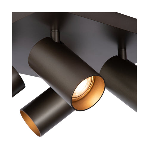 Atmooz plafondlamp Era 4 - brons - Ø 26 x H 12 cm - GU10