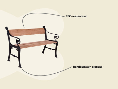 MaximaVida gietijzeren tuinbank Prinsengracht - 125 cm