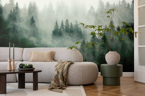 Sanders & Sanders fotobehang berglandschap met bomen groen - 270 x 375 cm - 601167