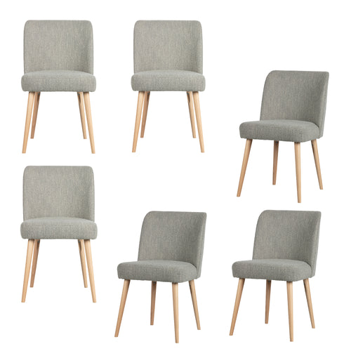 vtwonen eetkamerstoelen Force - Bouclé - Grijs - Set van 6 - vtwonen shop
