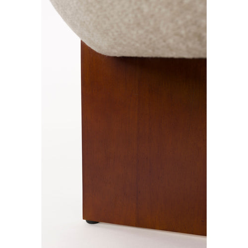 Housecraft Living Ufo Poef op Houten onderstel Rond 51 cm Beige/ Bruin - vtwonen shop