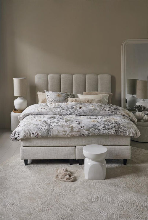 Rivièra Maison - Flourish dekbedovertrek - Lits-Jumeaux XL - 260x200/220 cm - Zand - vtwonen shop