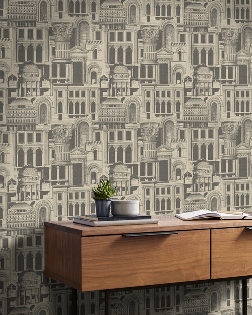 Graham & Brown Vliesbehang - Stedelijke Architectuur Sepia