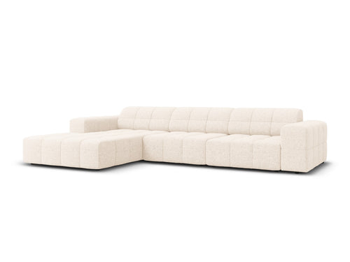 Cosmopolitan Design linker hoekbank Chicago 4-zits, chenille lichtbeige - 167x294x78cm