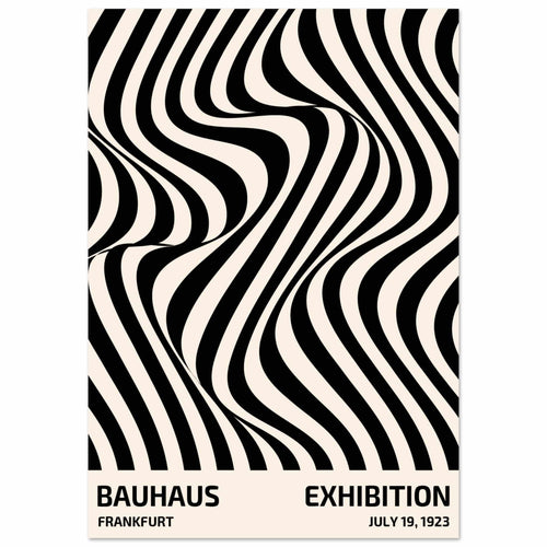 Artfulprints Poster met Lijst Bauhaus - Exhibition Frankfurt   - A4 21x29.7 cm - Zwart / Wit