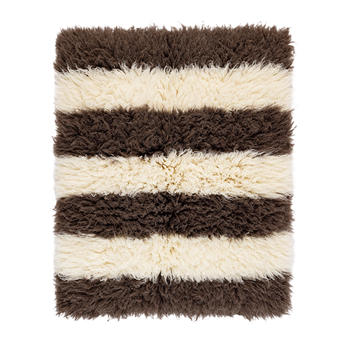 GIVE A PON wollen vloerkleed Koukaki - 105 x 165 cm - bruin/wit