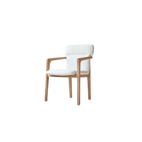 Tikamoon Leunstoel van massief acacia en stof - Beige