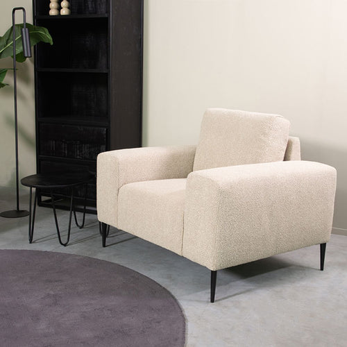 LABEL51 Fauteuil Ferraro - Zand Bouclé - 112x88x85cm