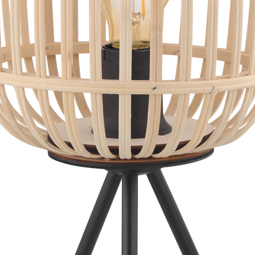 EGLO tafellamp Bordesley - e27 - 40 cm - zwart/natuur - vtwonen shop