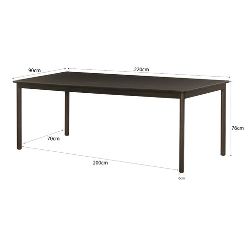 Livingfurn eetkamertafel Tobago - bruin - 90x220x76