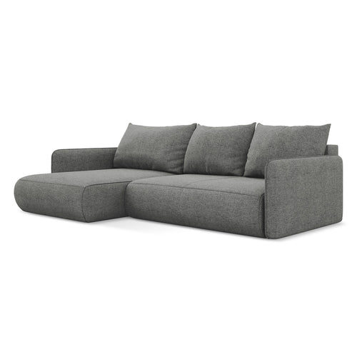 LaMiaSofa hoekbank links Palermo - chenille stof - olifant - 240x148x86