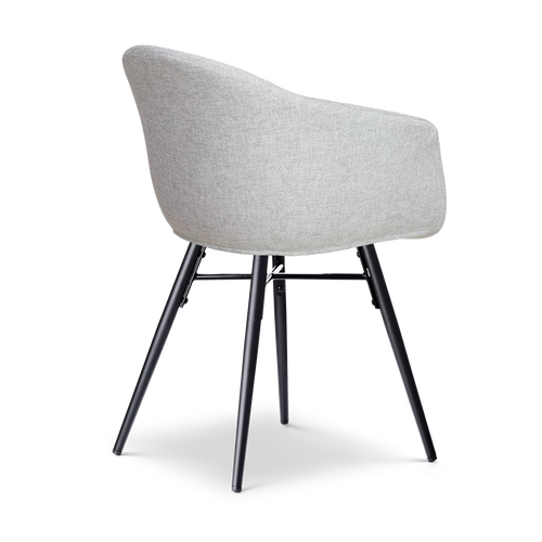 Nolon Nova-Otis Eetkamerstoelen Set van 2 - Lichtgrijs - Zwart