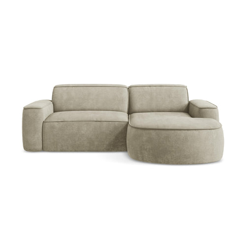 LaMiaSofa hoekbank rechts Melissa - chenille stof - beige - 224x166x70