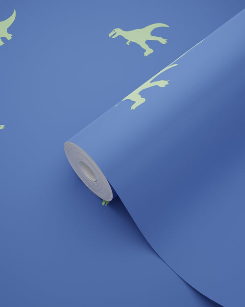 ESTAhome behang dinosaurussen blauw en groen - 50 x 900 cm - 131799